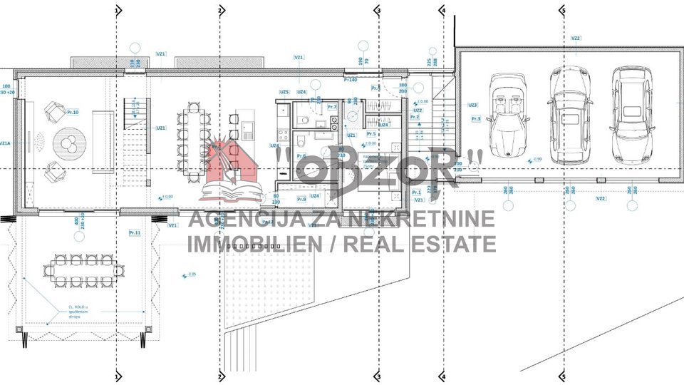 TURANJ - Baugrundstück 1380m2 mit einem Projekt zum Bau einer Villa